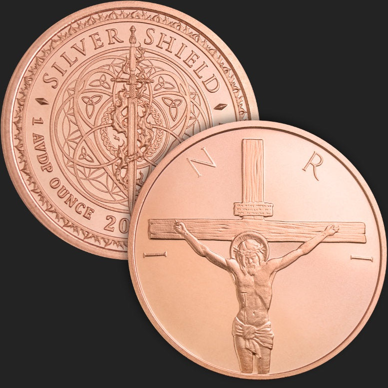 1 UNZE 999 KUPFER - JESUS AM KREUZ - KUPFERBARREN