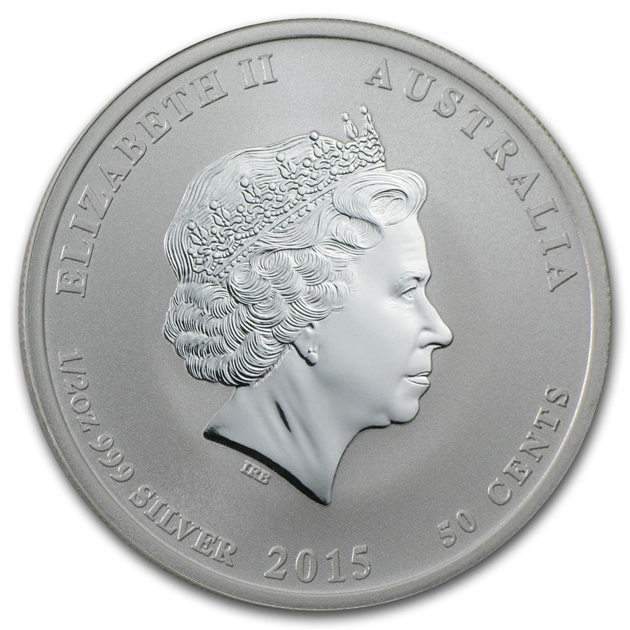 1/2 UNZE SILBER - LUNAR ZIEGE 2015 - KOLORIERT - SILBERMÜNZE