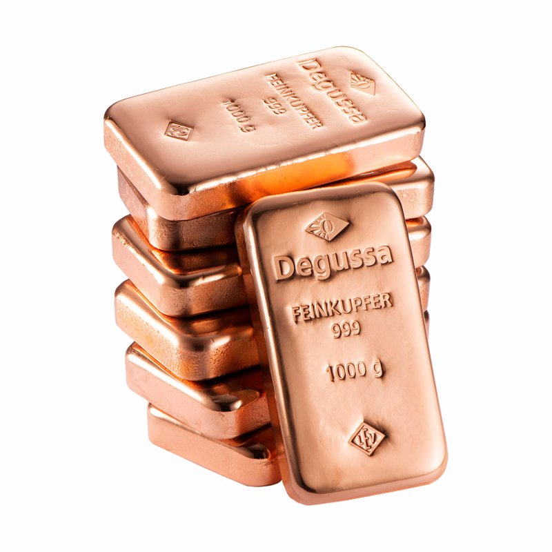 1 KILO KUPFER - DEGUSSA - KUPFERBARREN