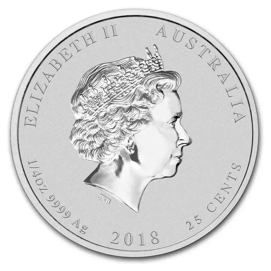 1/4 UNZE SILBER - LUNAR HUND 2018 - KOLORIERT - SILBERMÜNZE