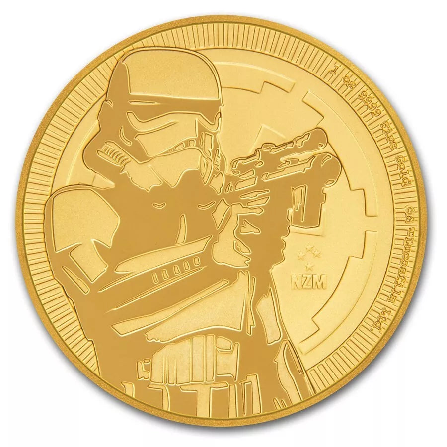 1 UNZE 999 GOLD - STAR WARS / STURMTRUPPLER 2018 - GOLDMÜNZE - SELTEN