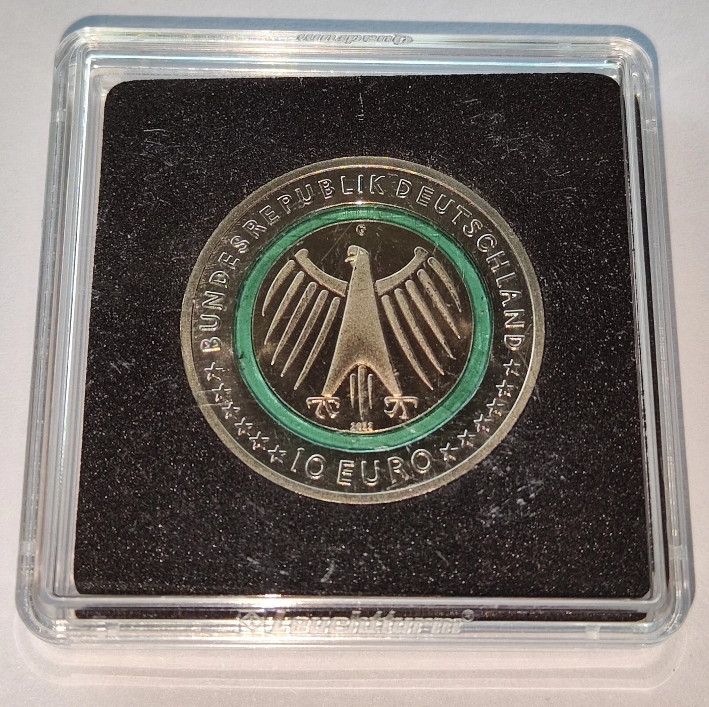 10 EURO MÜNZE - PFLEGE DIENST 2022 - POLYMERRING - KOLORIERT