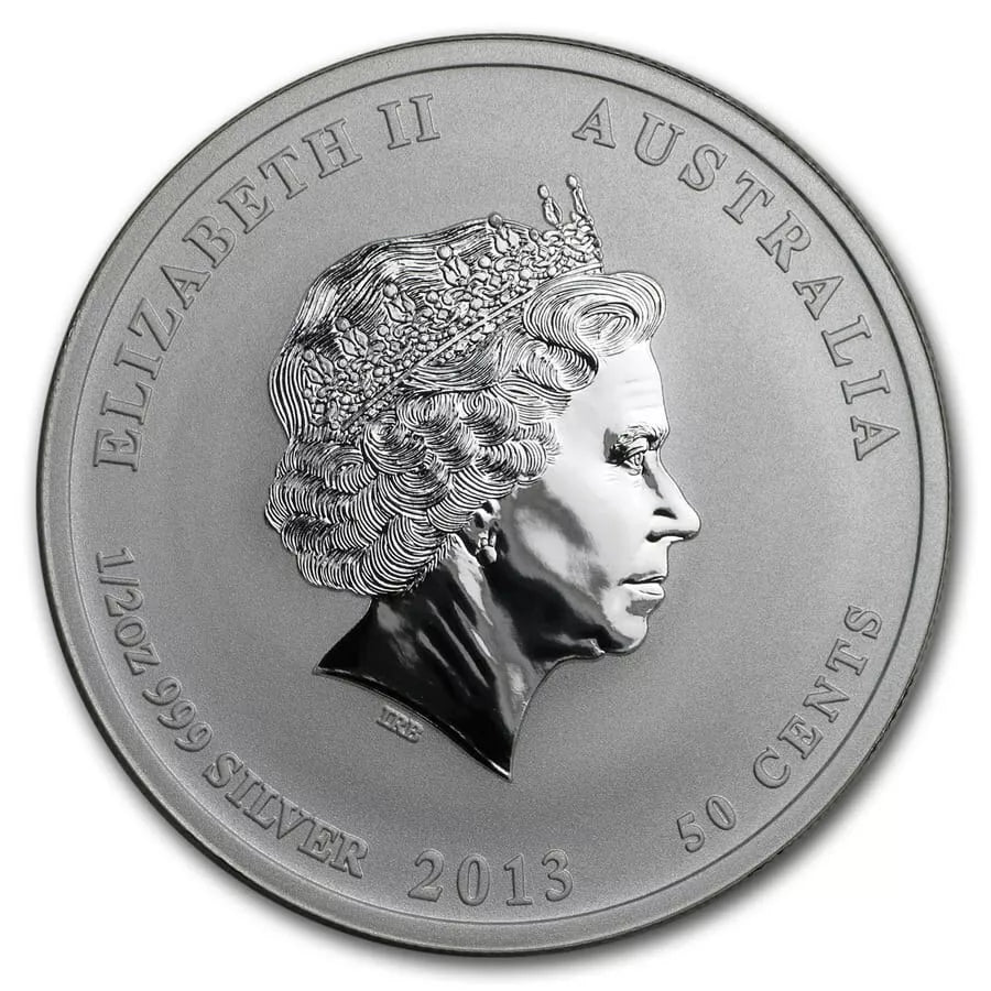 1/2 UNZE SILBER - LUNAR SCHLANGE 2013 - KOLORIERT - SILBERMÜNZE