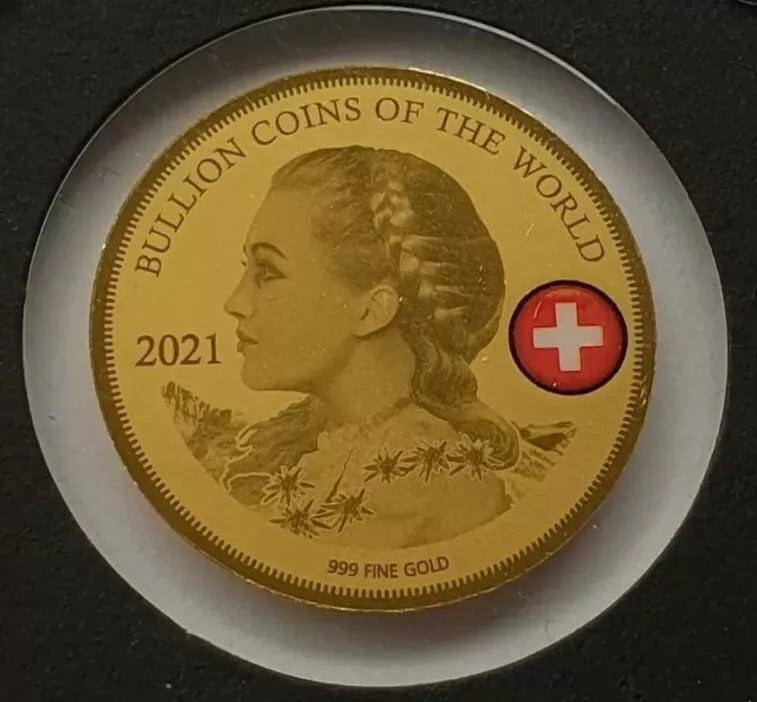 1/500 UNZE GOLD - SCHWEIZ / VERNELI - GOLDMÜNZE