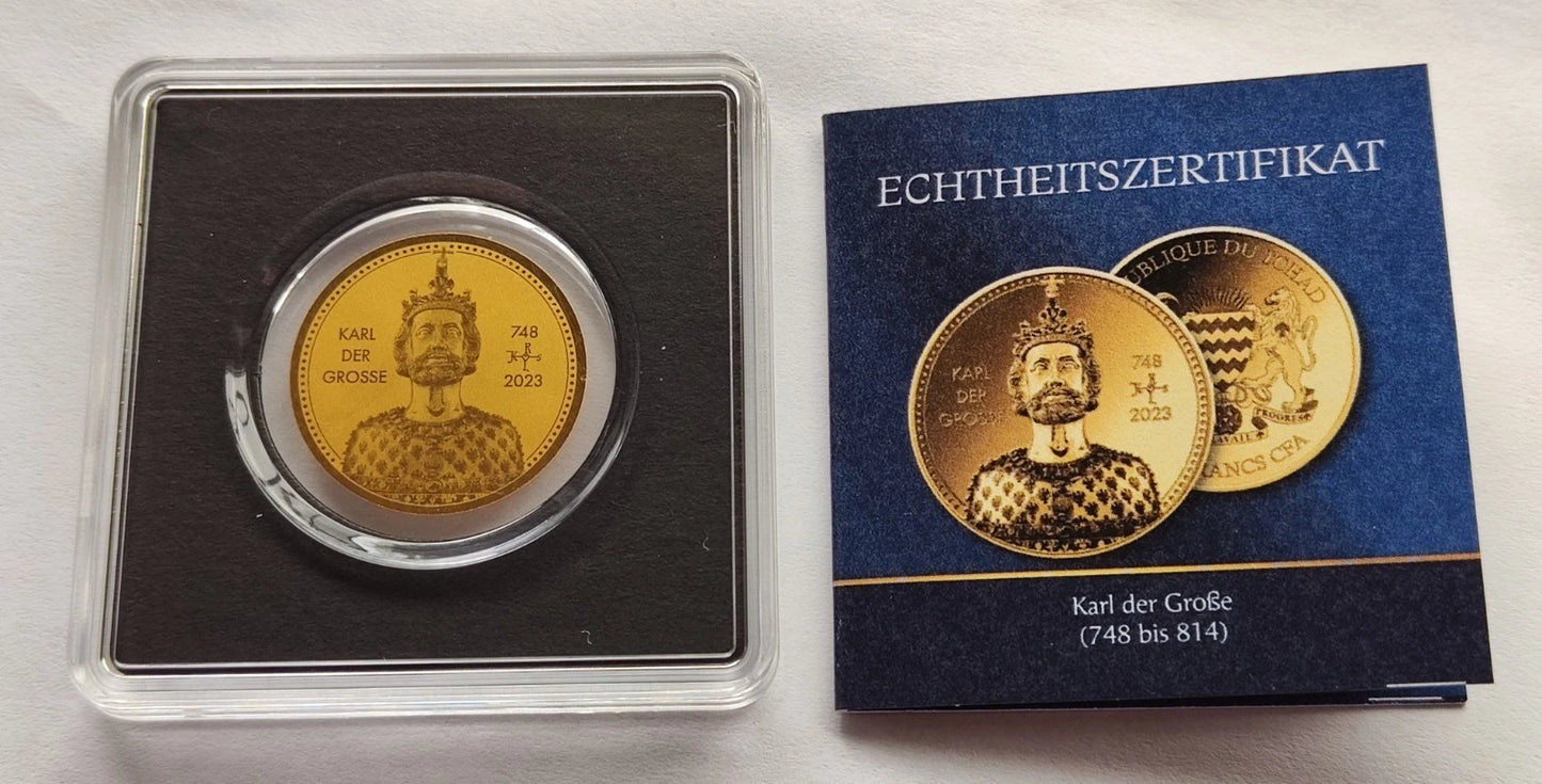 1/500 UNZE GOLD - KÖNIG KARL DER GROßE - GOLDMÜNZE