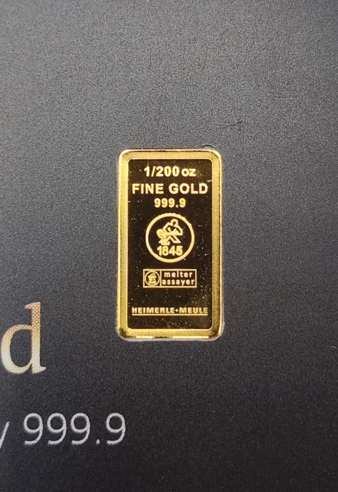 1/200 UNZE - GOLDBARREN - HEIMERLE + MEULE - BLISTERKARTE