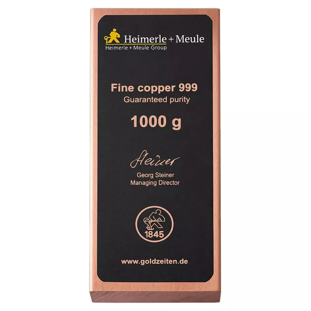 1 KILO KUPFER - HEIMERLE + MEULE - KUPFERBARREN
