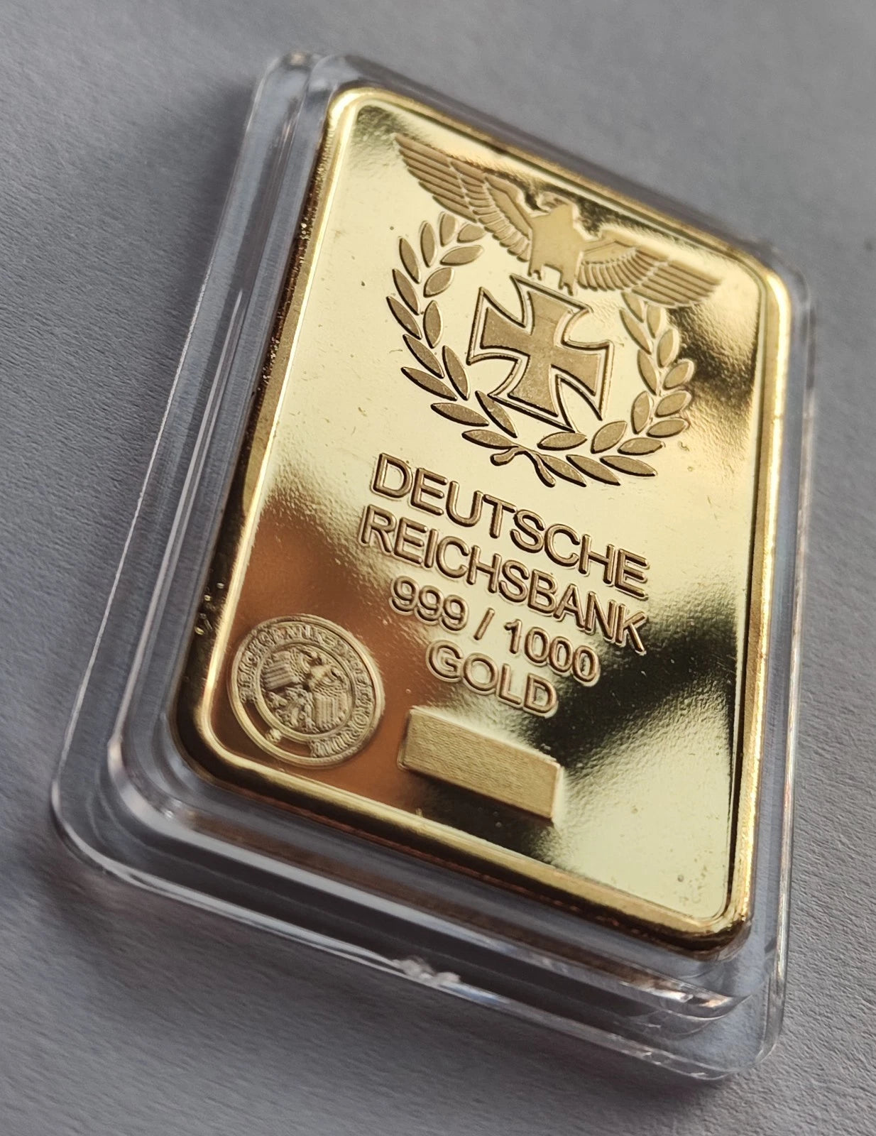 MOTIV BARREN - REICHSBANK / EISERNES KREUZ - VERGOLDET