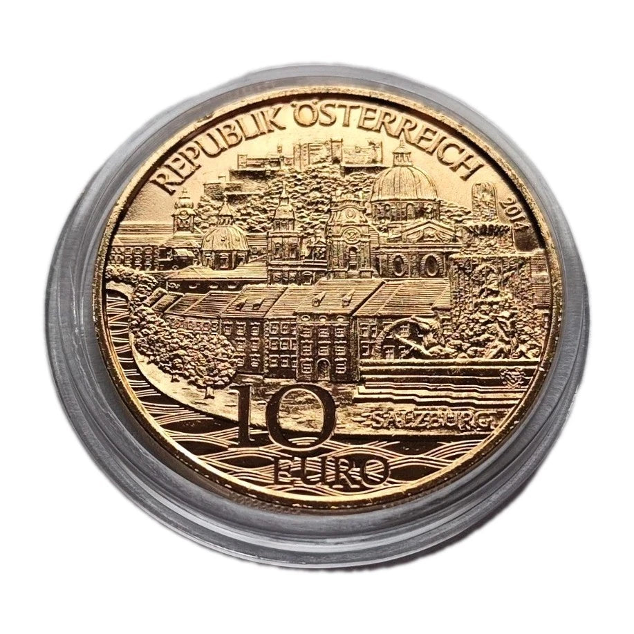 10 Euro Münze - Österreich - Salzburg 2014 - 24 Karat vergoldet