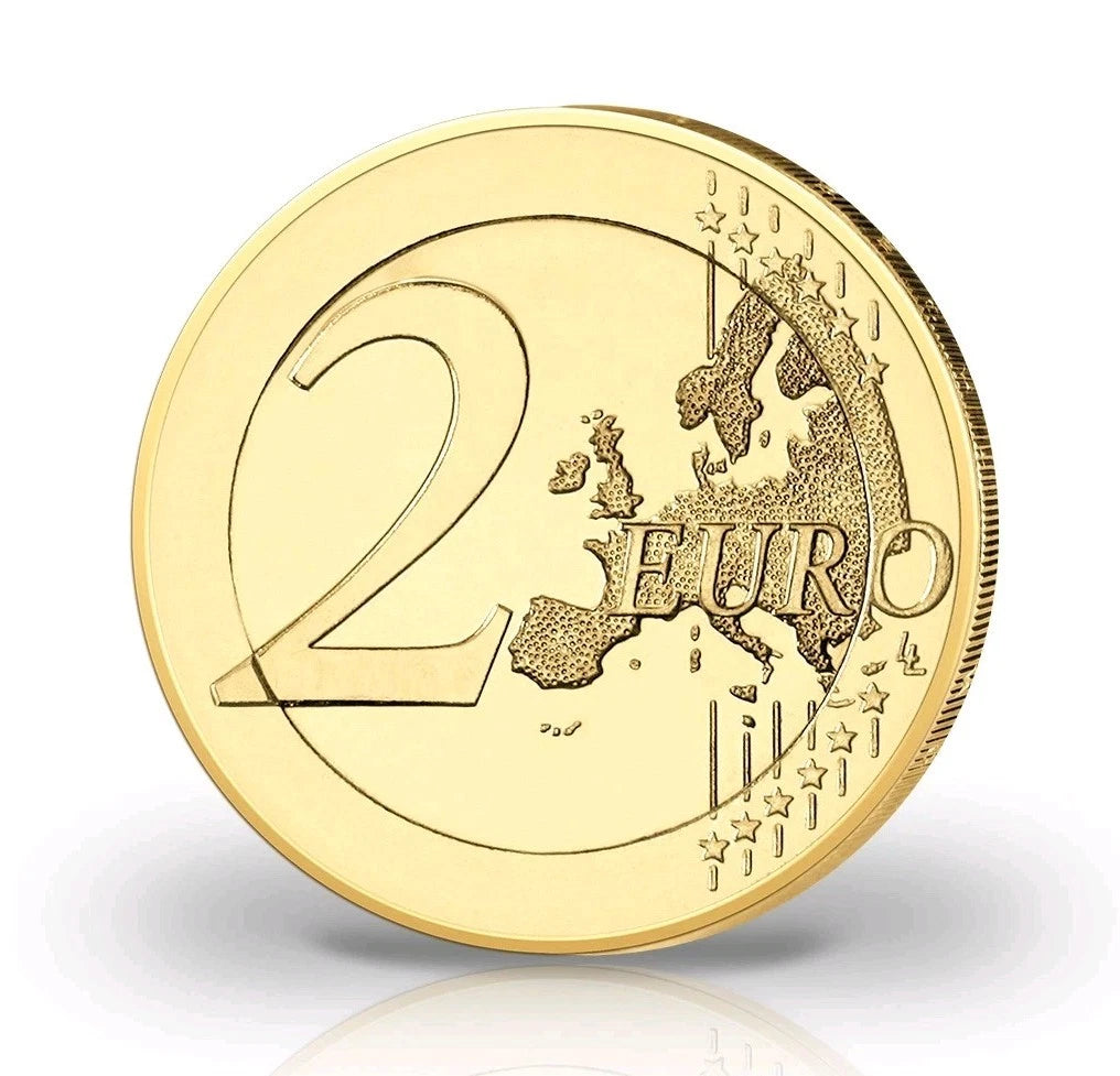 2 Euro - Diana / Princess of Wales - koloriert & vergoldet