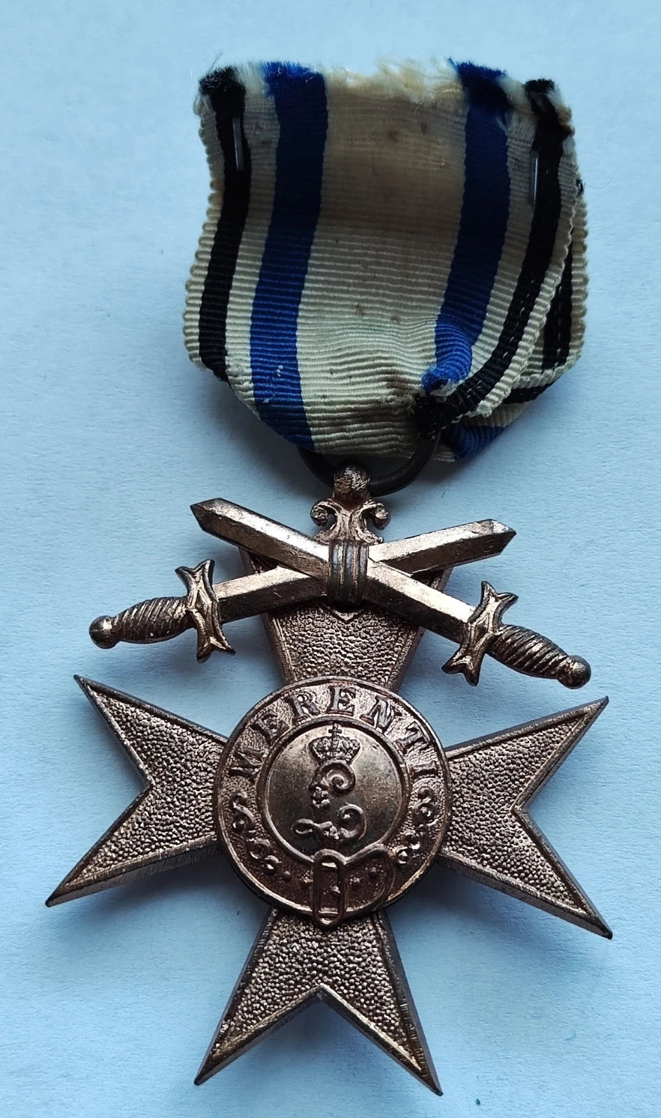 BAYERISCHES VERDIENSTKREUZ 3. KLASSE 1866 - MIT ETUI & BAND - ORDEN
