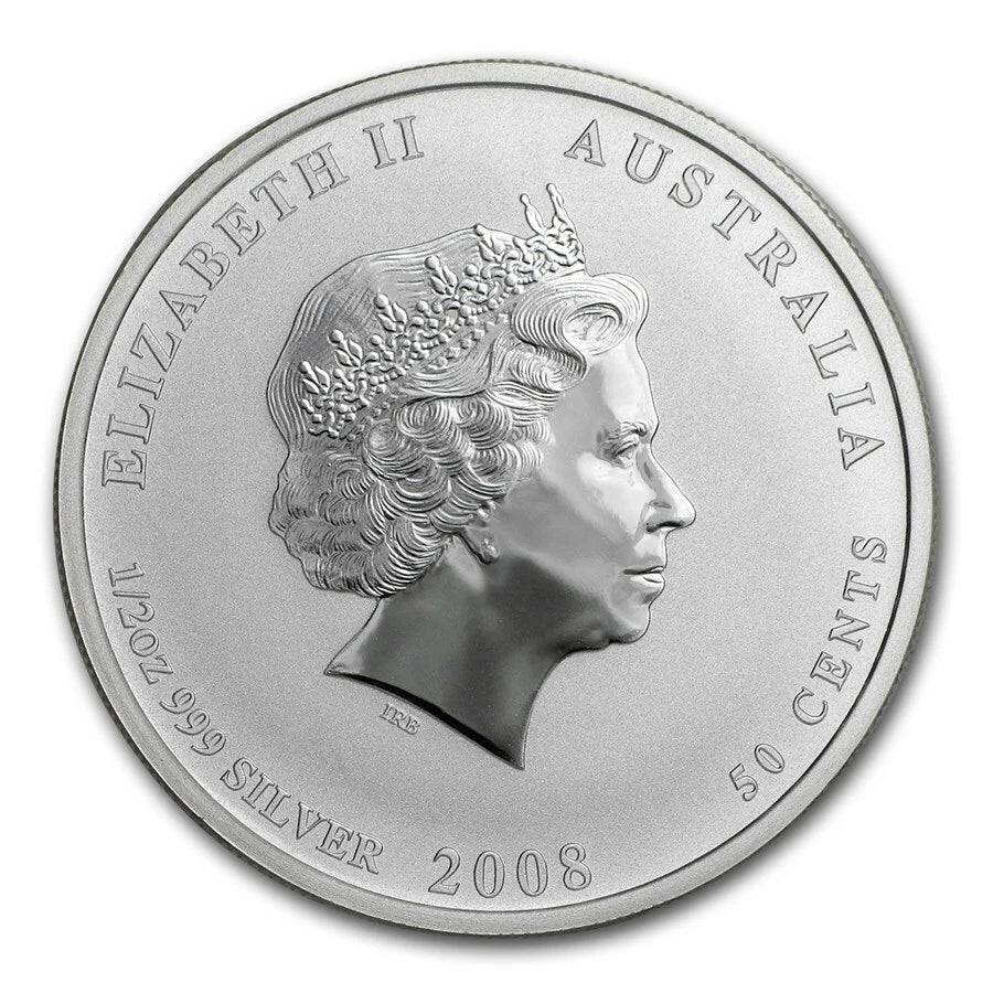 1/2 UNZE SILBER - LUNAR MAUS 2008 - KOLORIERT - SILBERMÜNZE