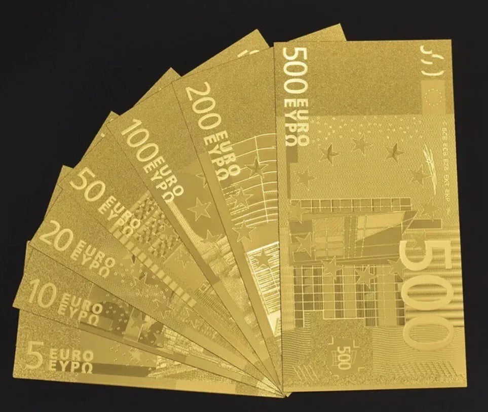 EURO BANKNOTEN SET - GOLD / VERGOLDET