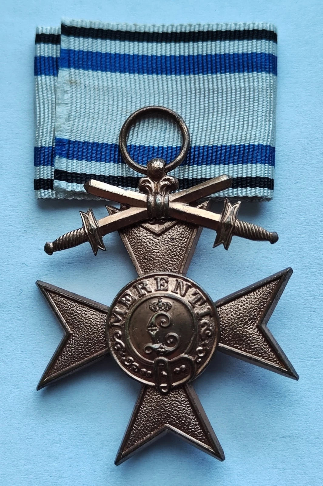 BAYERISCHES VERDIENSTKREUZ 3. KLASSE 1866 - MIT ETUI & BAND - ORDEN