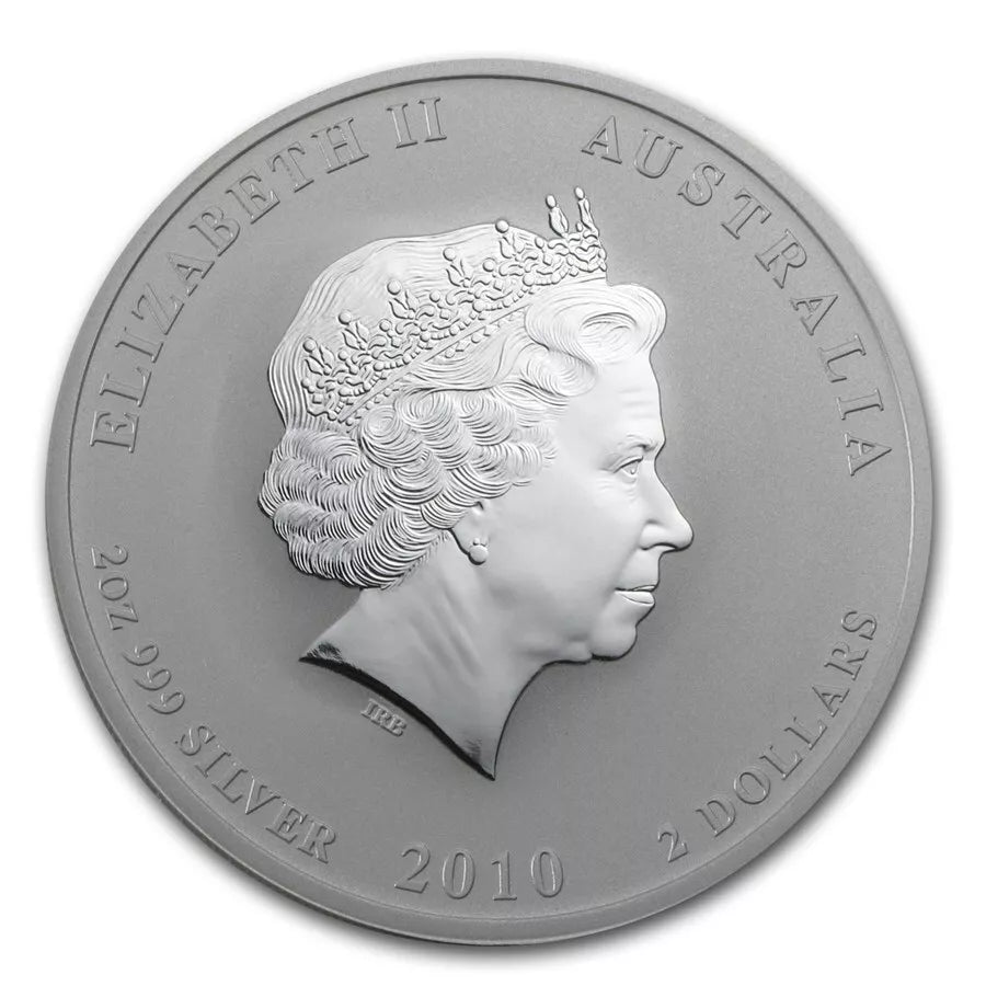 2 UNZEN SILBER - LUNAR TIGER 2010 - KOLORIERT - SILBERMÜNZE