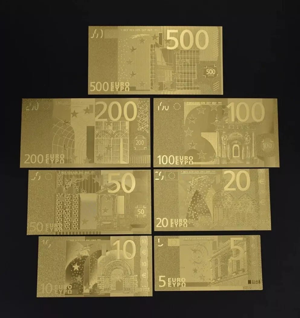 EURO BANKNOTEN SET - GOLD / VERGOLDET