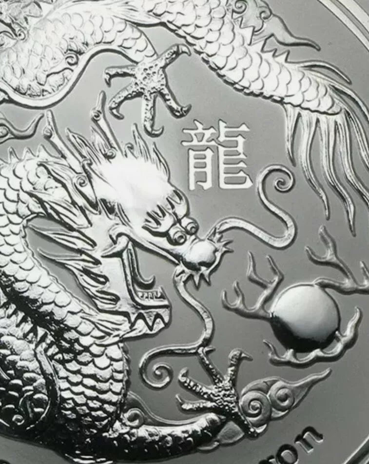 1/2 UNZE SILBER - LUNAR DRACHE 2012 - SILBERMÜNZE