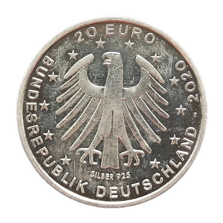 20 Euro Silbermünze - BRD - Fußball-Europameisterschaft 2020 - koloriert (Kopie)