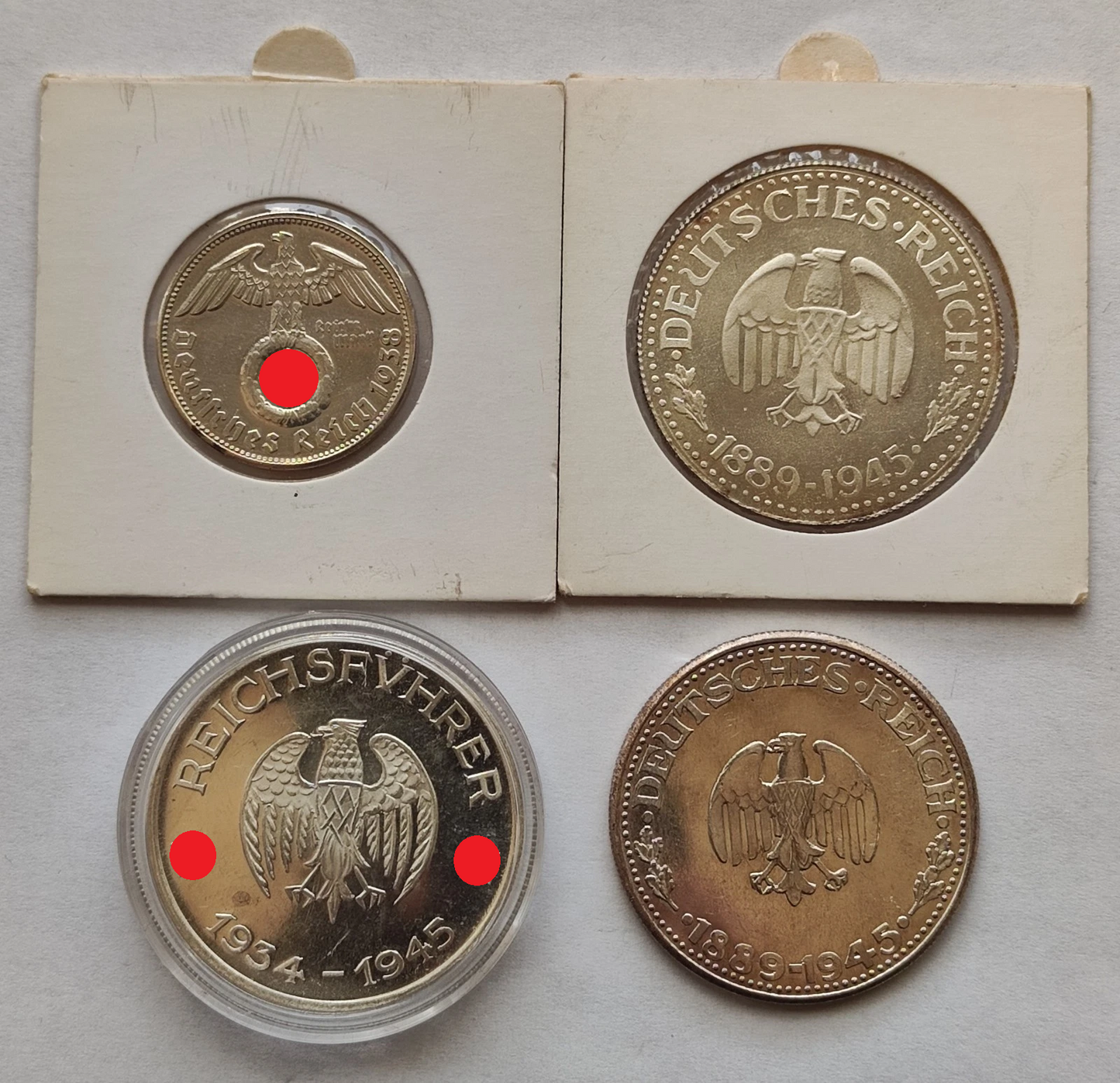 4 MEDAILLEN SET - ADOLF HITLER - FANTASIE PRÄGUNG