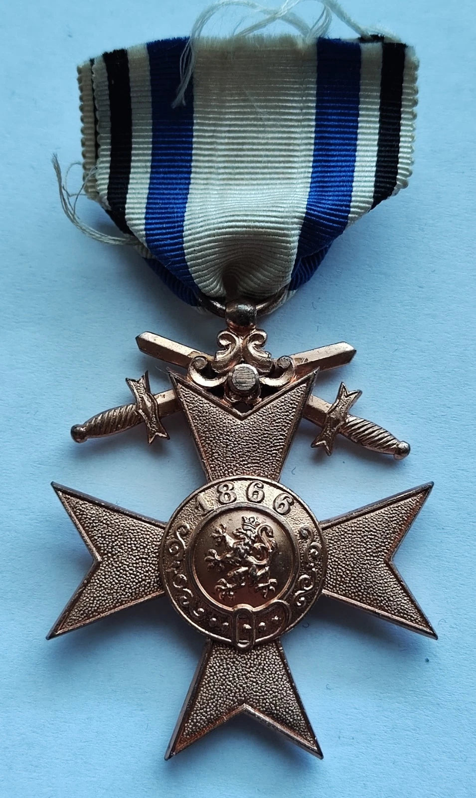 BAYERISCHES VERDIENSTKREUZ 3. KLASSE 1866 - AM BANDABSCHNITT - ORDEN