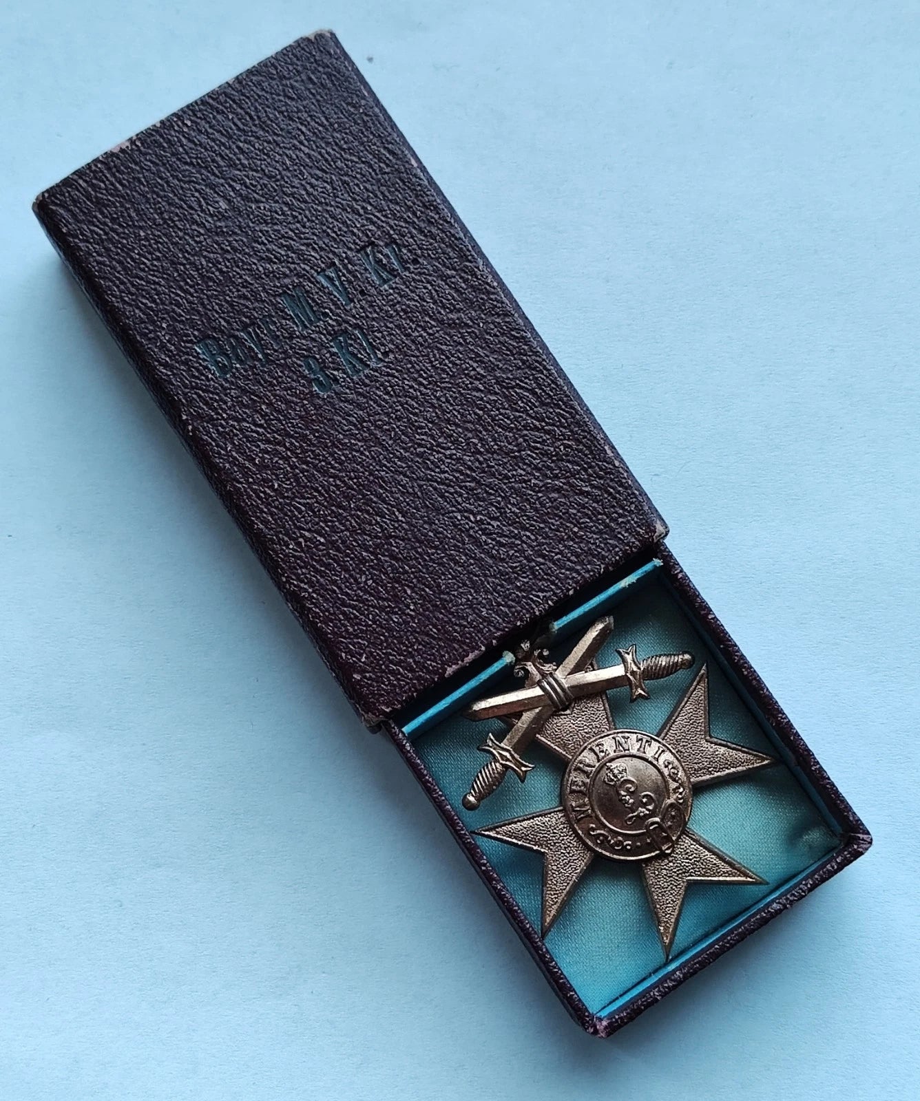 BAYERISCHES VERDIENSTKREUZ 3. KLASSE 1866 - MIT ETUI & BAND - ORDEN