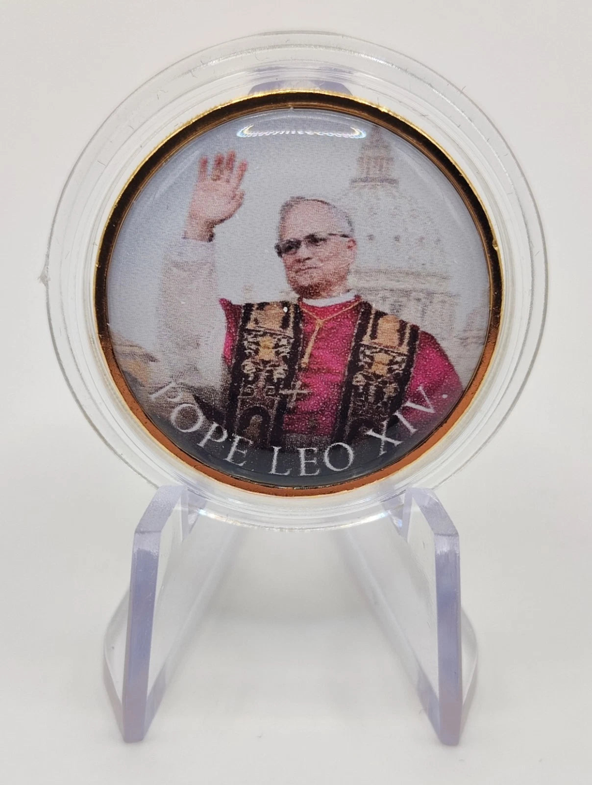 2 EURO MÜNZE - VATIKAN / PAPST LEO XIV. / 2025 - VERGOLDET & KOLORIERT