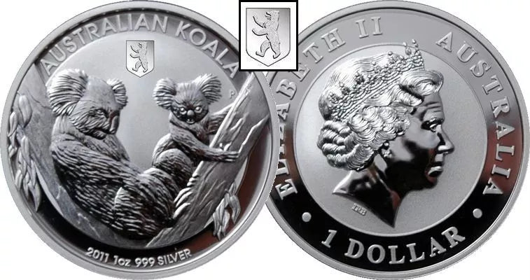 1 UNZE SILBER - KOALA BÄR 2011 - PRIVY MARKE BERLIN - SILBERMÜNZE