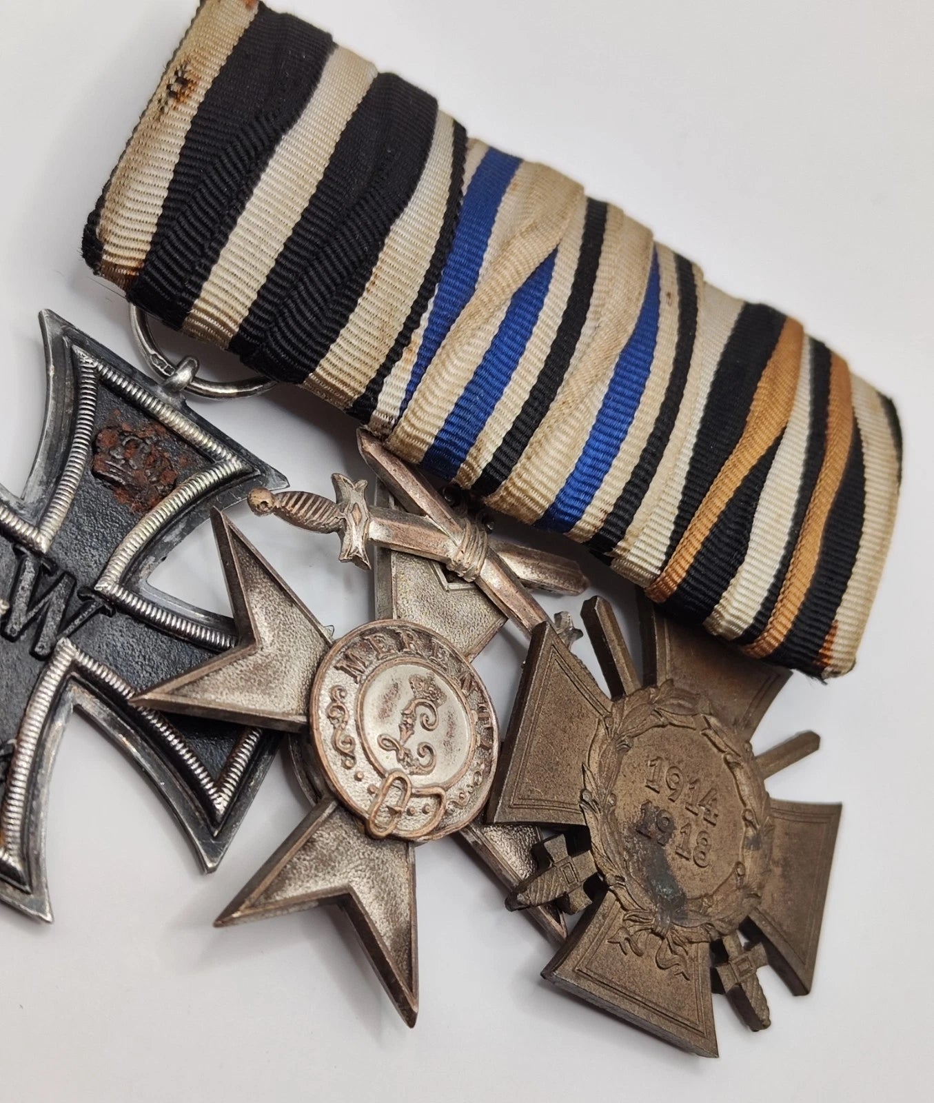 3 ORDEN SPANGE - EISERNES & FRONTKÄMPFER KREUZ & BAYERISCHES VERDIENSTKREUZ 3. KLASSE 1866