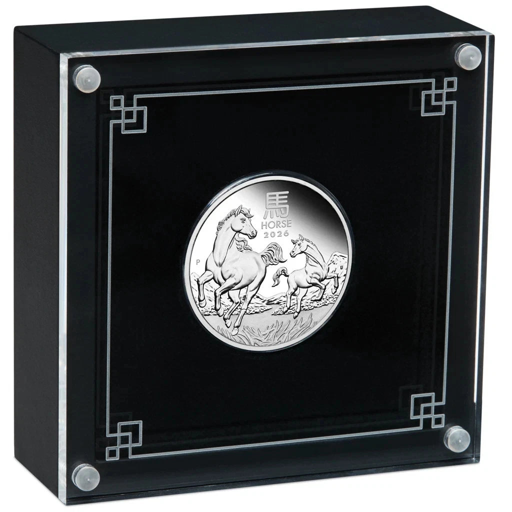 1/2 UNZE SILBER - LUNAR PFERD 2026 - PP / PROOF - SILBERMÜNZE