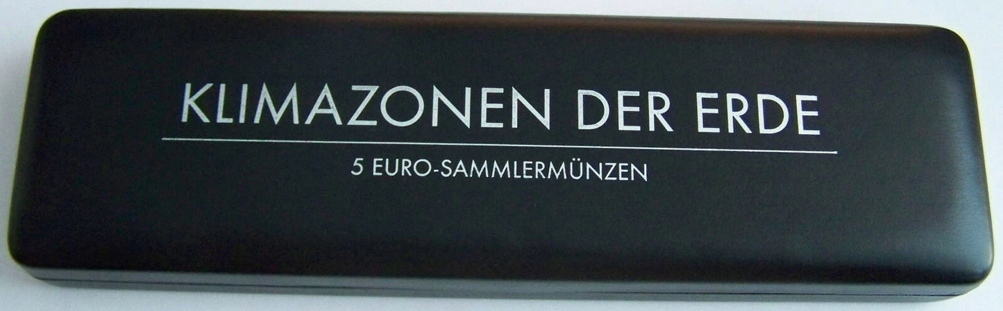 5 x 5 Euro Münze - Subtropische Zone 2017 - Polymerring - komplett Satz ADFGJ - koloriert
