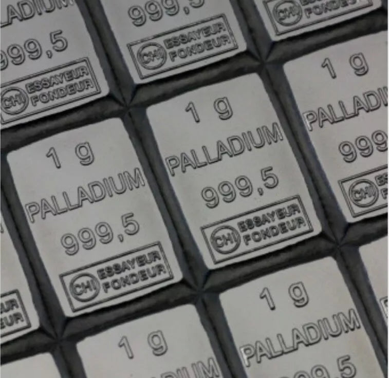 1 GRAMM PALLADIUM BARREN - VALCAMBI SCHWEIZ