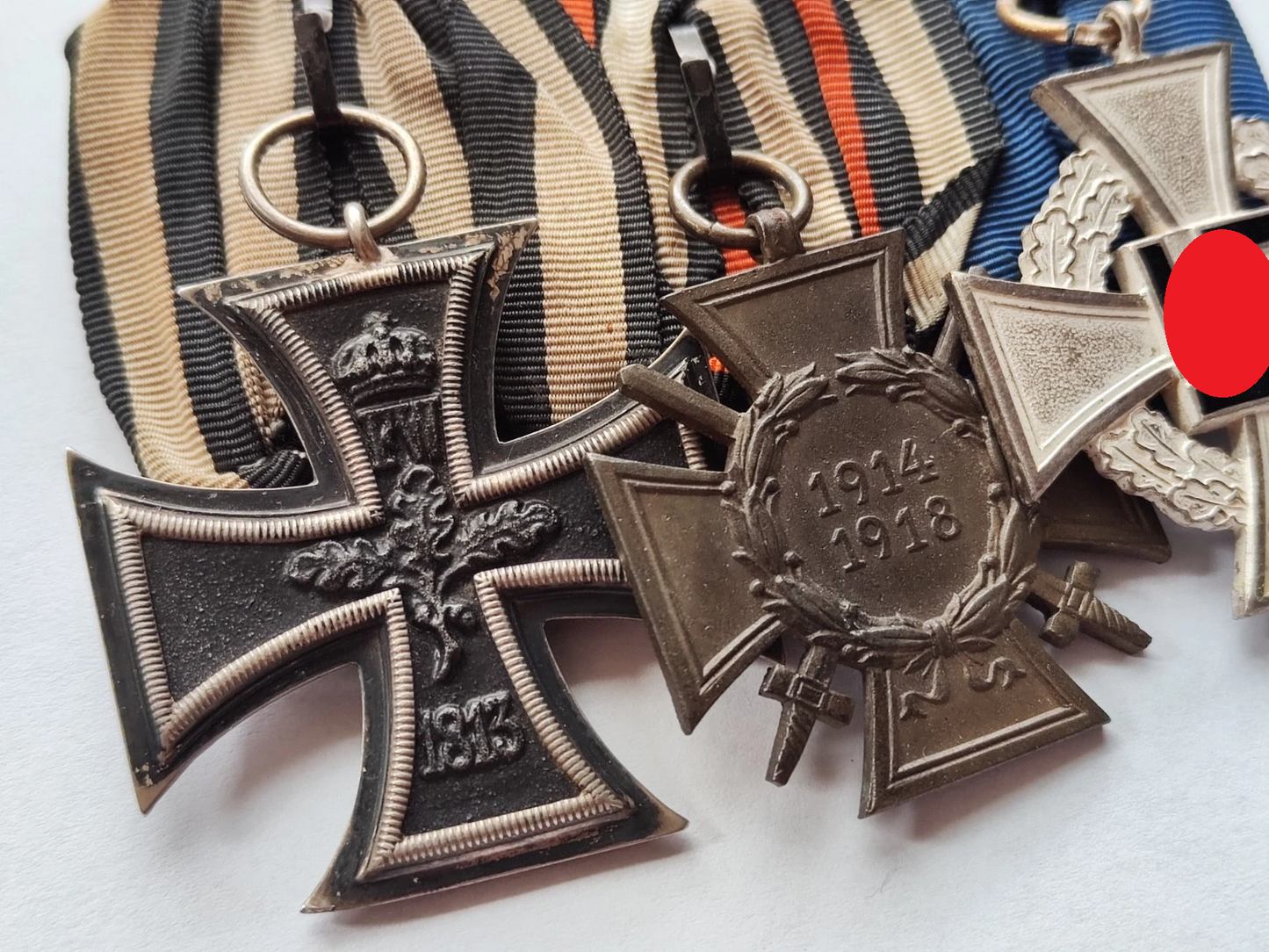 3 ORDEN SPANGE - EISERNES KREUZ + FRONTKÄMPFERKREUZ + 25 JAHRE TREUEDIENST