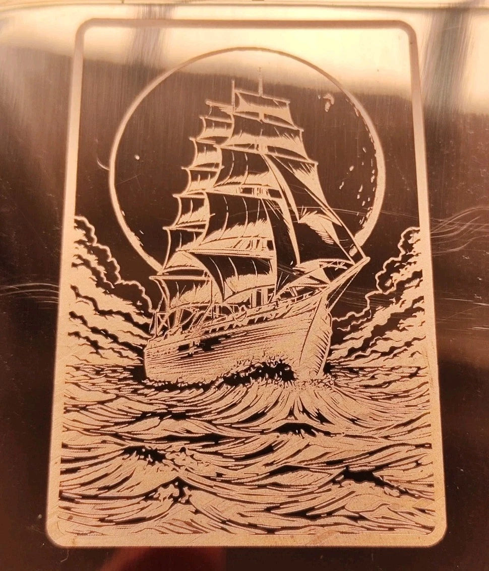 1 KILO KUPFER - SEGELSCHIFF - KUPFERBARREN