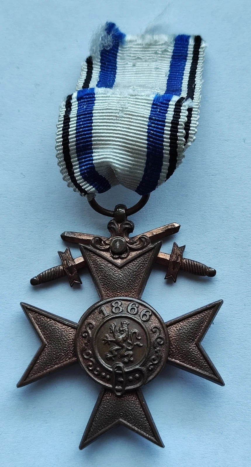 BAYERISCHES VERDIENSTKREUZ 3. KLASSE 1866 - AM BANDABSCHNITT - ORDEN