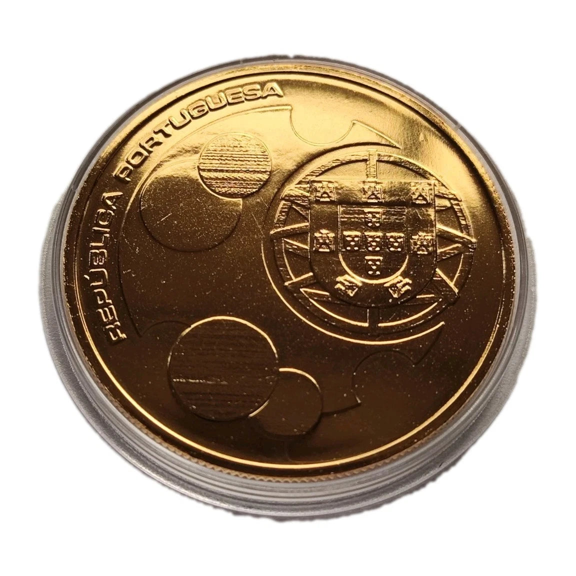 10 Euro Münze - Portugal - 25. Jahrestag EU-Beitritt von Portugal und Spanien 2011 - 24 Karat vergoldet
