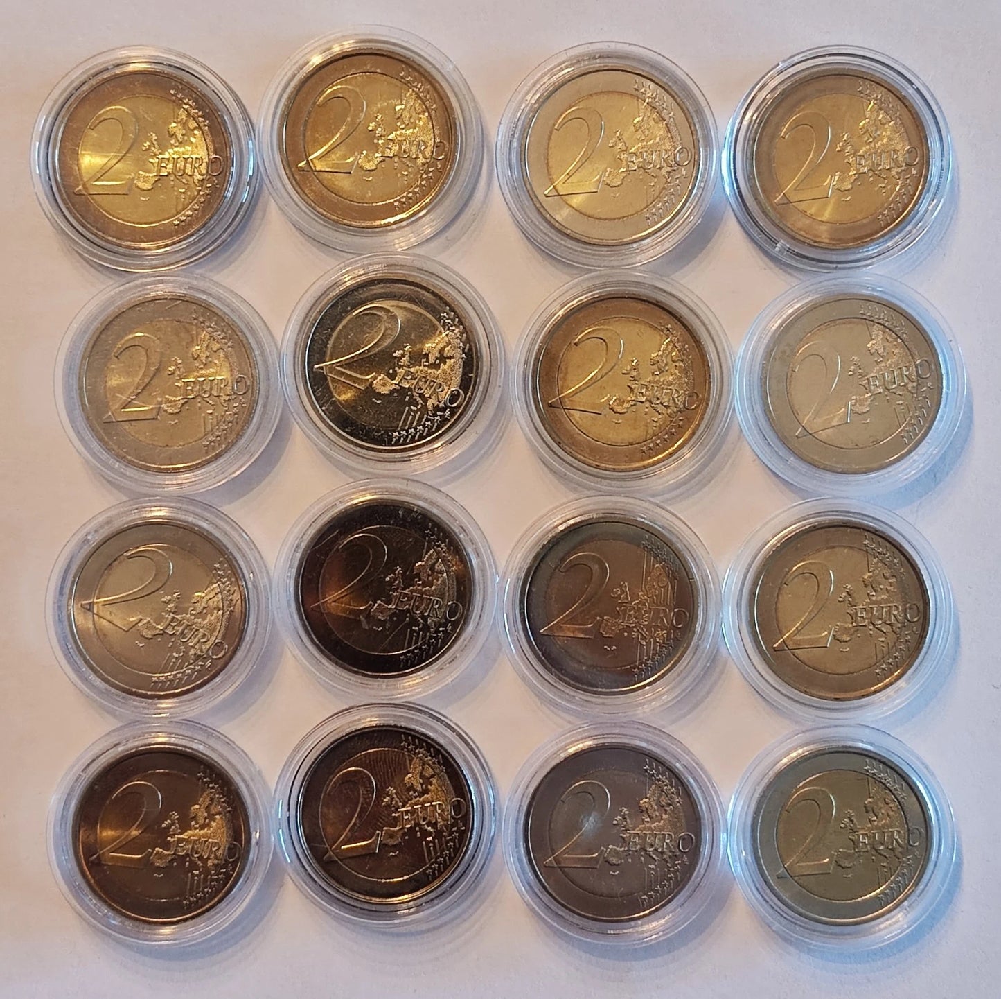 16 x 2 Euro Münzen - Sammlung - schöne Motive - koloriert