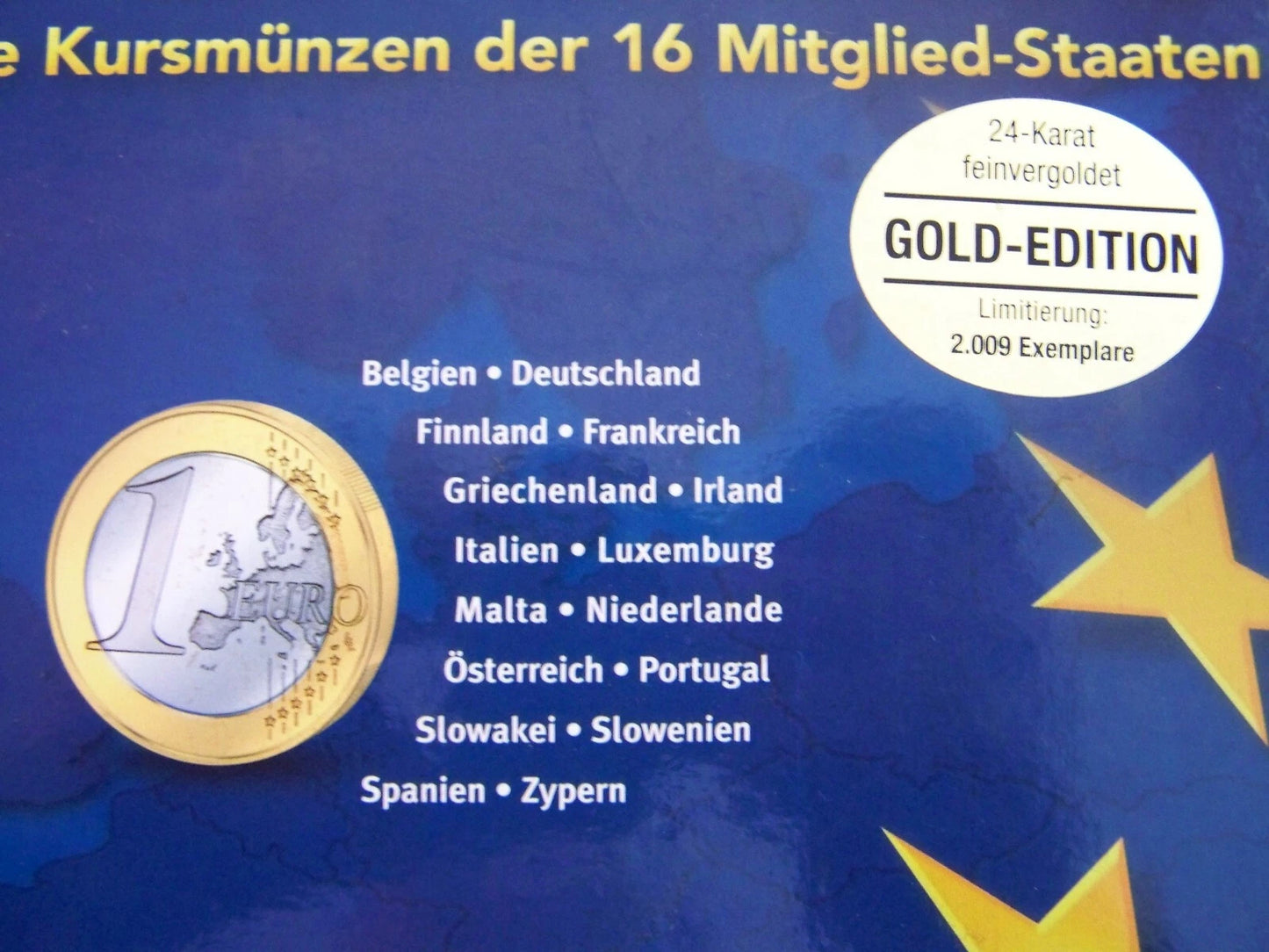 16 x EURO KMS / MÜNZEN - 24 KARAT VERGOLDET