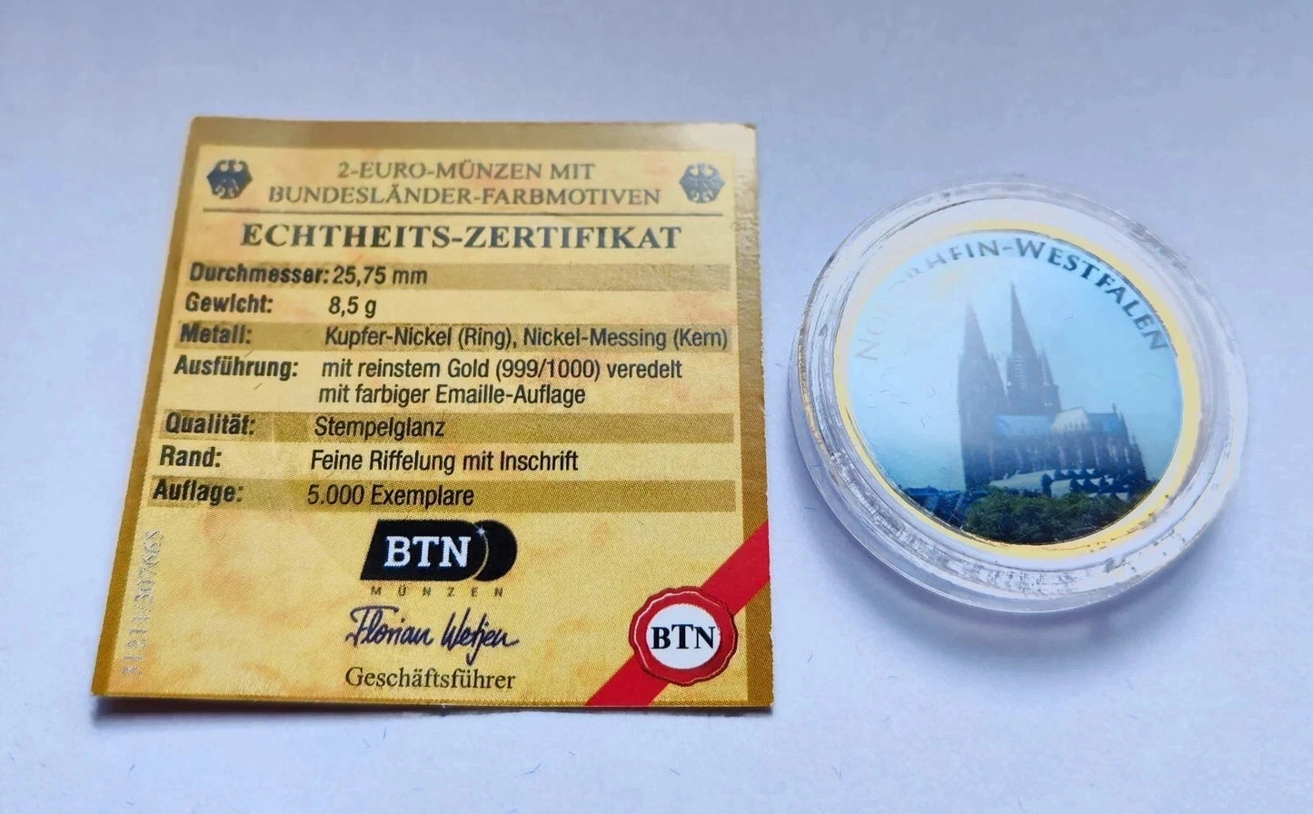 16 x 2 Euro Münzen - DIE 16 DEUTSCHEN BUNDESLÄNDER - KOLORIERT & VERGOLDET