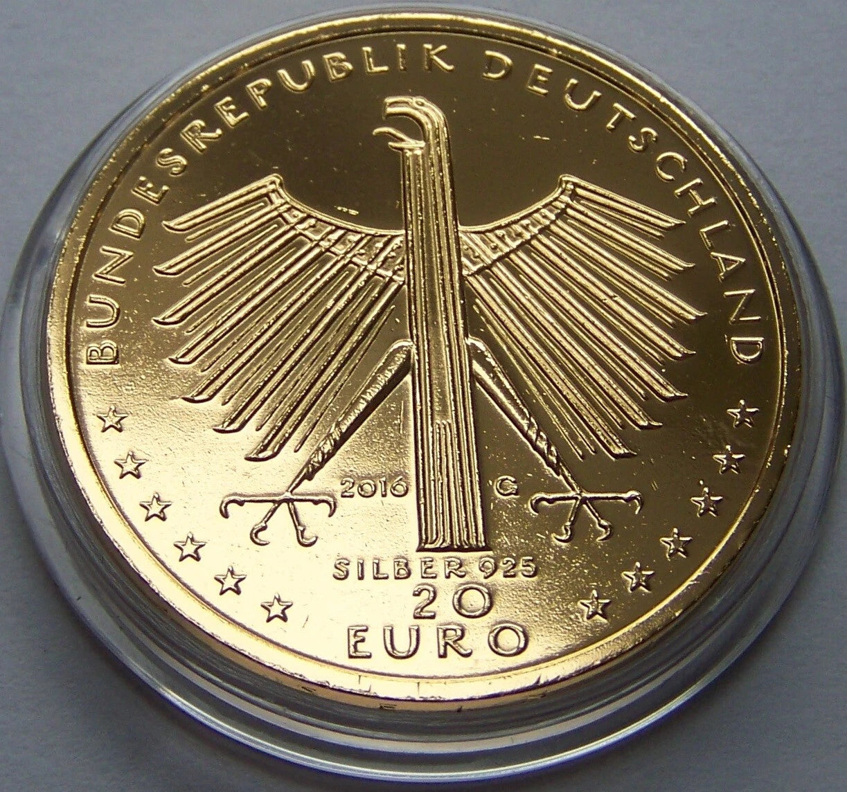 20 Euro Silbermünze - BRD - 125. Geburtstag Otto Dix 2016 - vergoldet