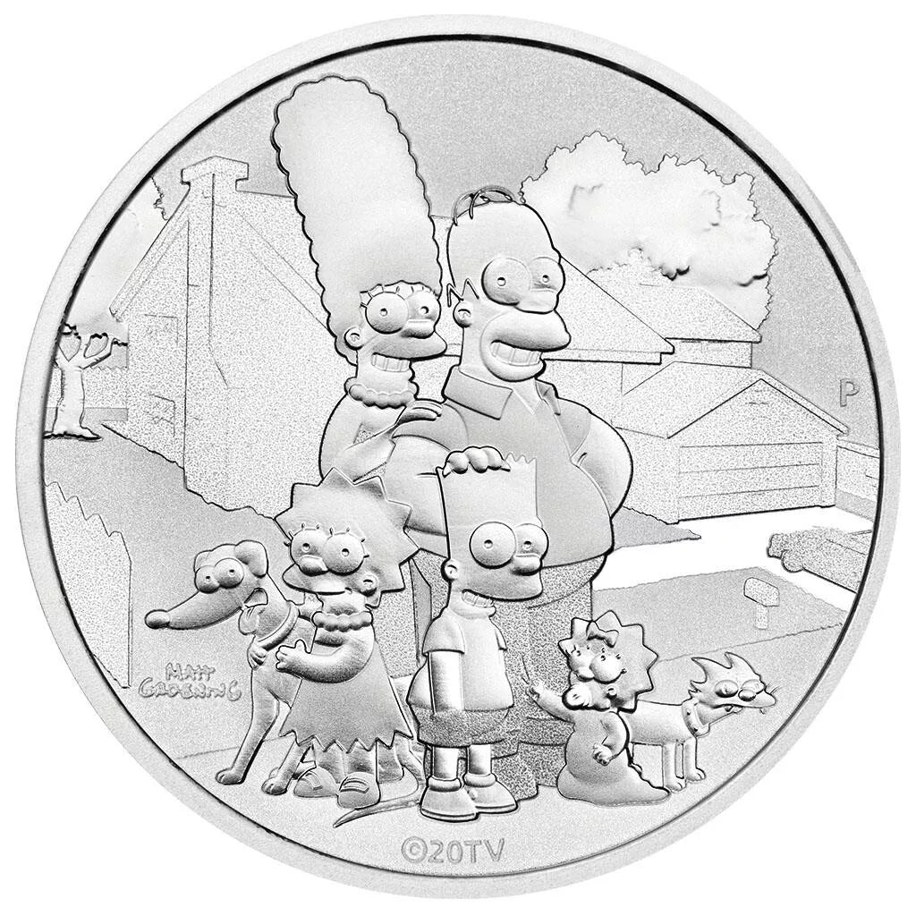 1 UNZE 999 SILBER - THE SIMPSONS FAMILIE - SILBERMÜNZE