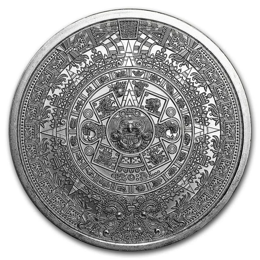 1 UNZE SILBER - MAYA KALENDER / AZTEKEN / MEXIKO - SILBERBARREN