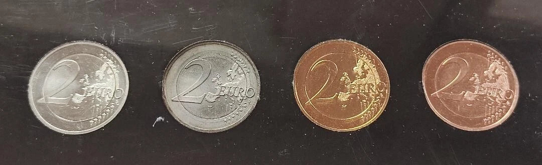 4 x 2 Euro Münzen Set - Bayern Schloss Neuschwanstein 2012 - Platin / Rotgold / Ruthenium / Gold