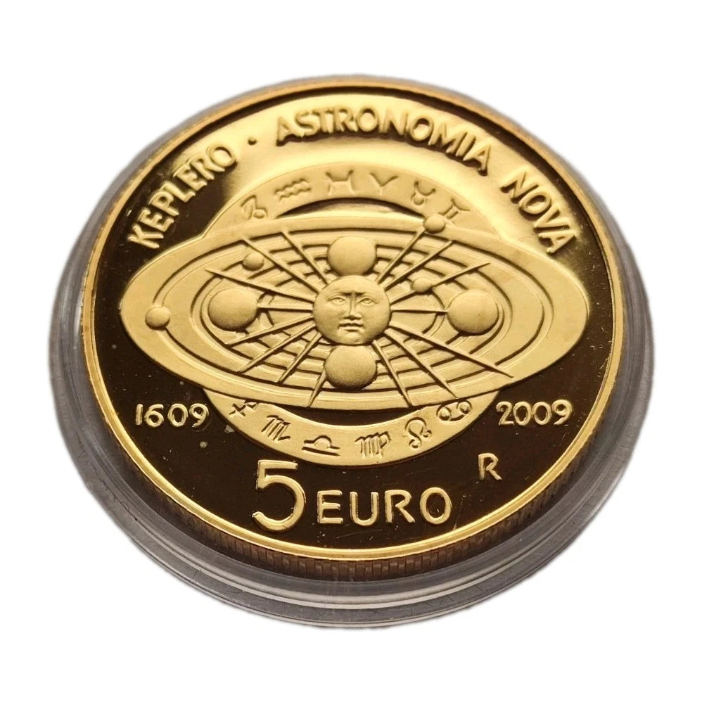 5 Euro Münze - San Marino - Johannes Kepler 2009 - Proof - 24 Karat vergoldet