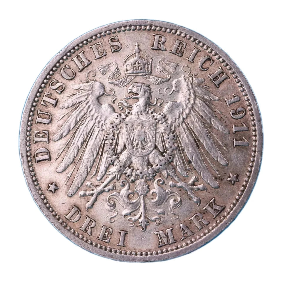 3 REICHSMARK MÜNZE - KAISER WILHELM II. - SILBERMÜNZE