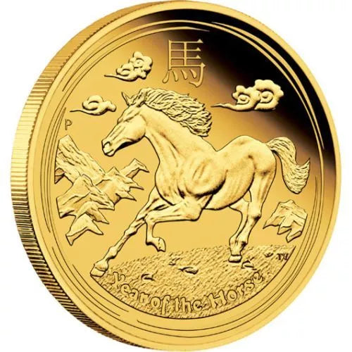 LUNAR PFERD SET 2014 - 1 + 1/4 + 1/10 UNZE GOLD - PROOF - GOLDMÜNZE