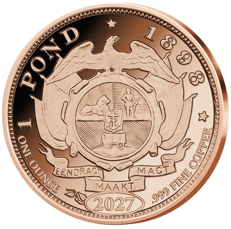 1 UNZE KUPFER - AFRIKA / KRÜGERRAND - KUPFERBARREN