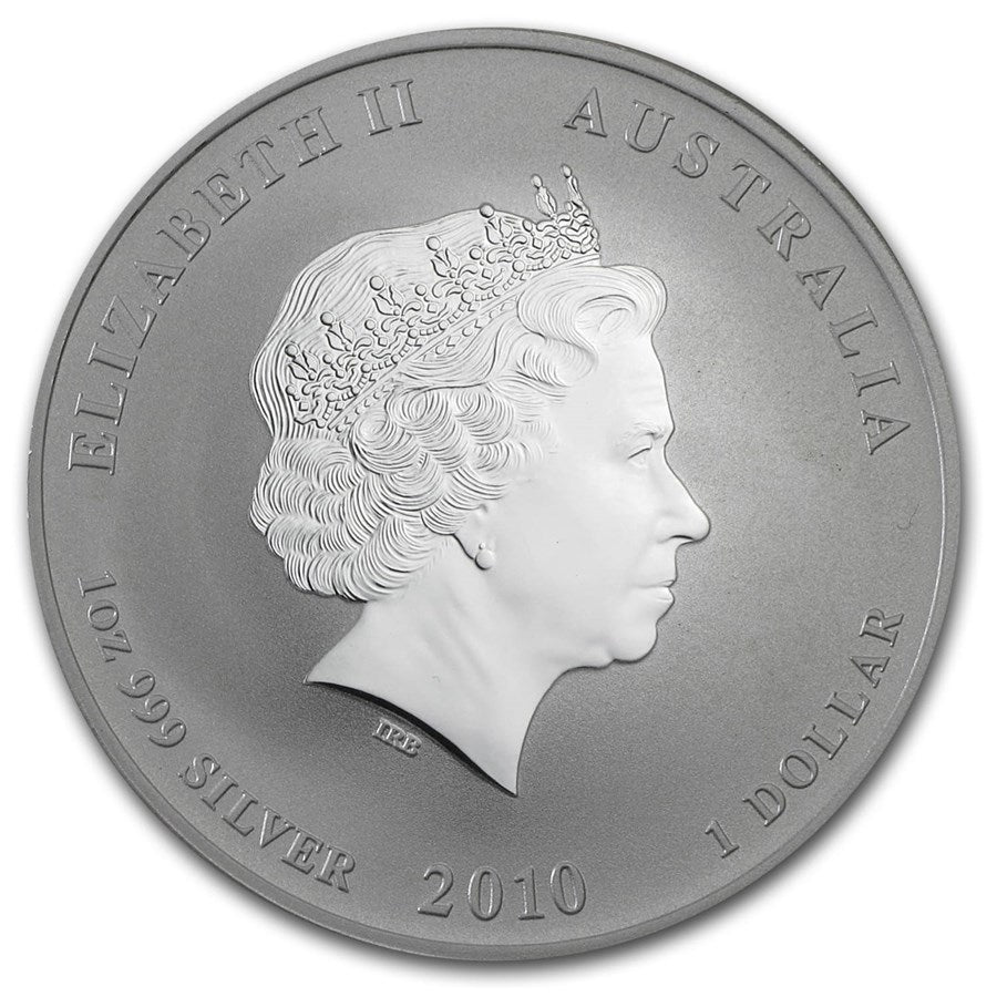 1 UNZE SILBER - LUNAR TIGER 2010- KOLORIERT - SILBERMÜNZE