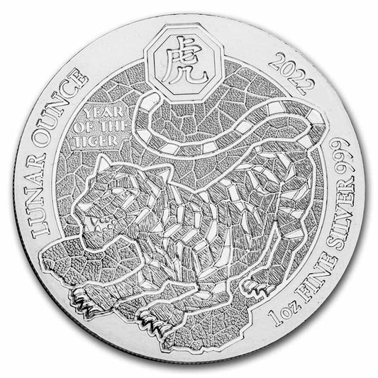 1 UNZE SILBER - LUNAR TIGER 2022 - SILBERMÜNZE