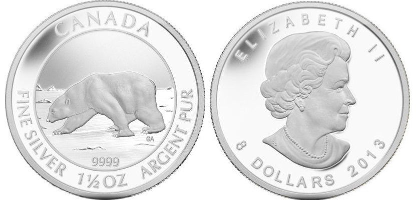 1,5 UNZEN SILBER - POLAR EISBÄR - PROOF - SILBERMÜNZE