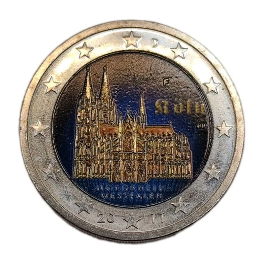2 Euro Münze - Deutschland - Kölner Dom 2011 - koloriert